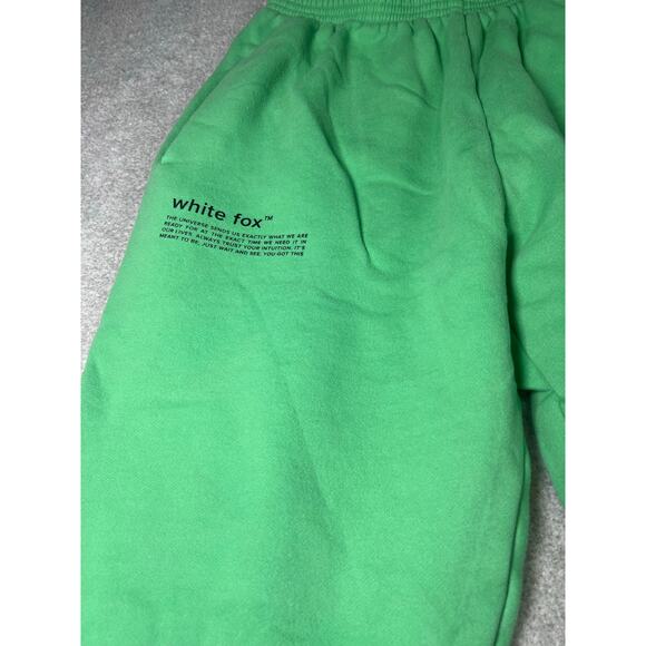 White Fox Green Small Sweatpants Casual Lounge Pants with Logo - Picture 4 of 12